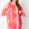 Chiffon Flute Sleeve Shift Dress