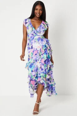 Chiffon Ruffle Maxi Dress
