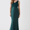 Chiffon Satin Bridesmaids Maxi Dress With Tie