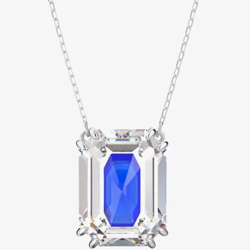 Chroma Blue & White Octagon Crystal Necklace 5600625