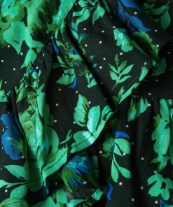 Cobalt Floral Ruffle Mini Skirt