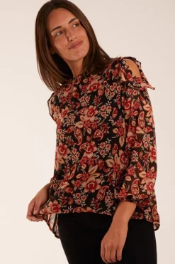 Cold Shoulder Frill Blouse