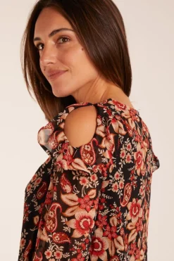 Cold Shoulder Frill Blouse