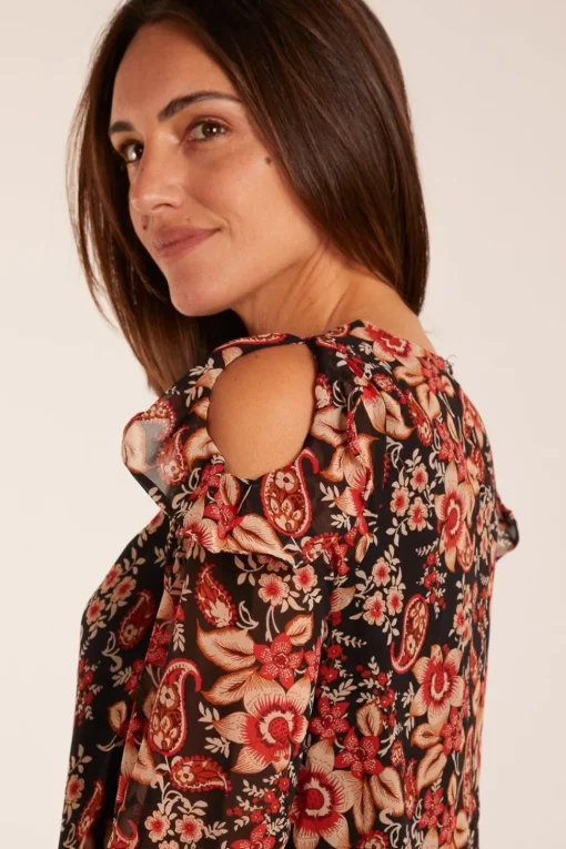 Cold Shoulder Frill Blouse