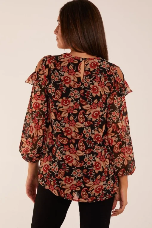 Cold Shoulder Frill Blouse