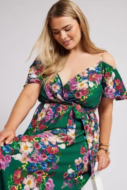 Cold Shoulder Wrap Dress