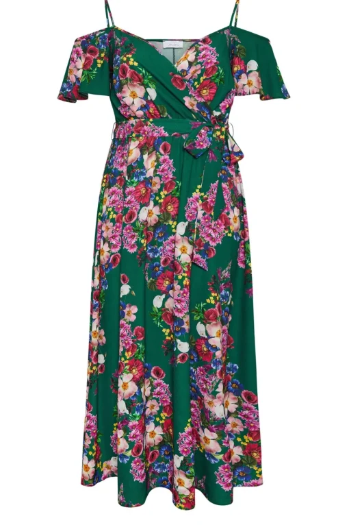Cold Shoulder Wrap Dress