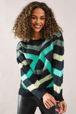Colour Block Embellished Detail Jumper