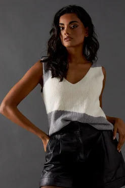 Colour Block Knitted Top Co Ord