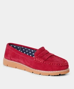 Colour Block Suede Slip-On Leather Loafers