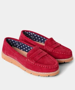 Colour Block Suede Slip-On Leather Loafers