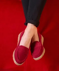 Colour Block Suede Slip-On Leather Loafers