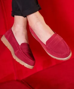 Colour Block Suede Slip-On Leather Loafers