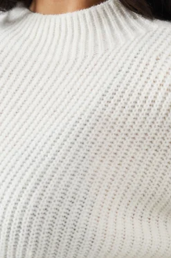 Colourblock Stripe Detail High Neck Jumper