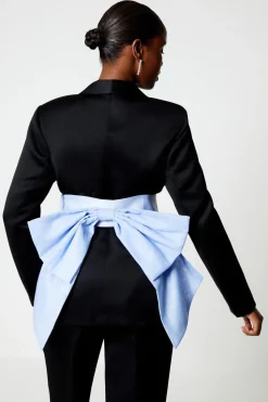 Contrast Belt Bow Back Blazer