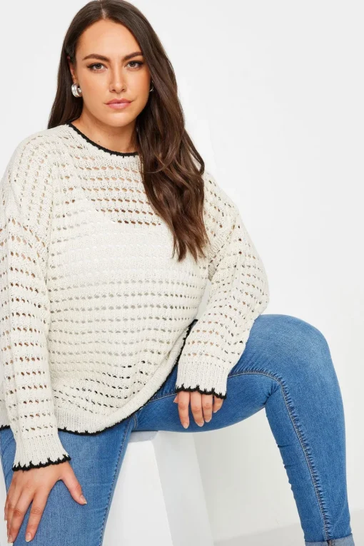 Contrast Hem Crochet Jumper