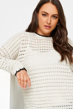 Contrast Hem Crochet Jumper