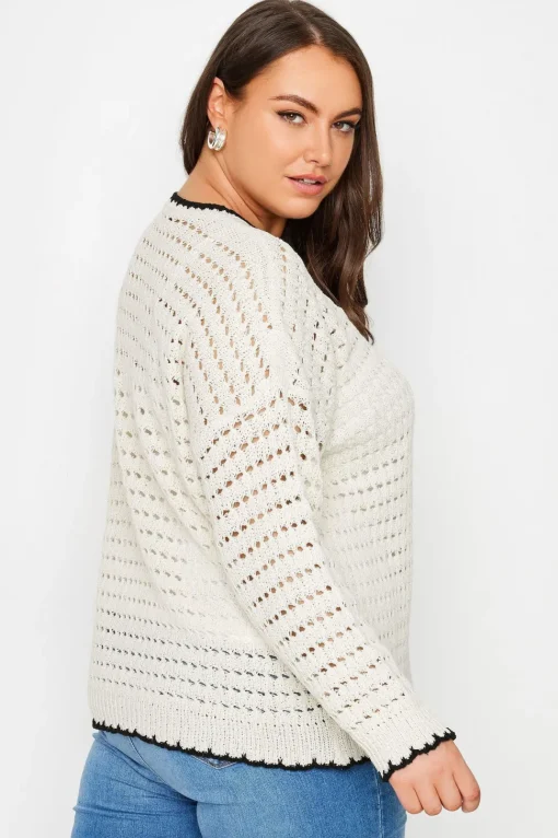 Contrast Hem Crochet Jumper