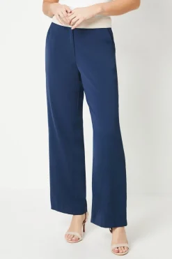 Contrast Waistband Wide Leg Trouser