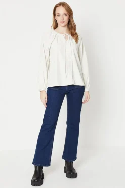Cord Lace Trim Detail Top