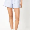 Cotton Poplin Stripe Shorts
