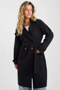 Cotton Twill Double Breasted Mac