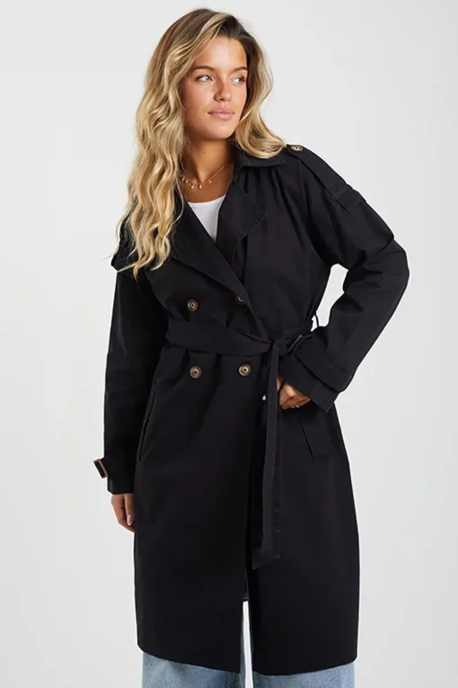 Cotton Twill Double Breasted Mac