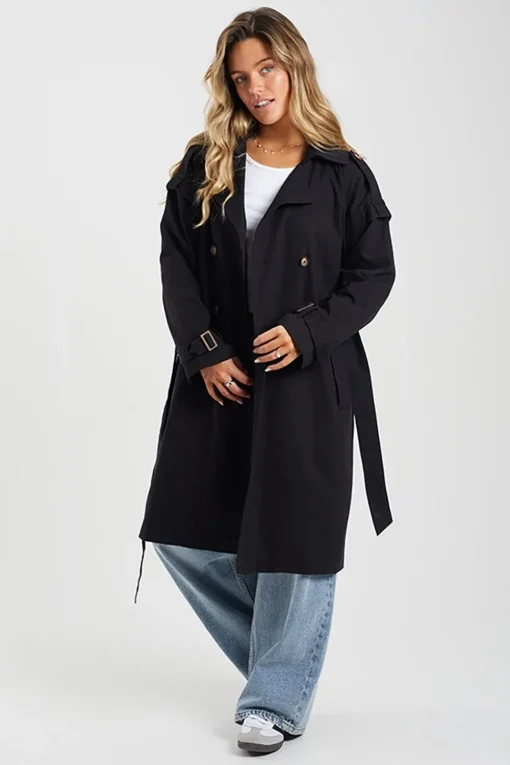 Cotton Twill Double Breasted Mac