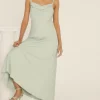 Cowl Double Strap Midi Dress