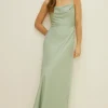 Cowl Double Strap Midi Dress
