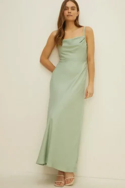 Cowl Double Strap Midi Dress