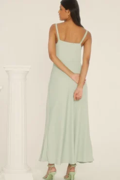 Cowl Double Strap Midi Dress