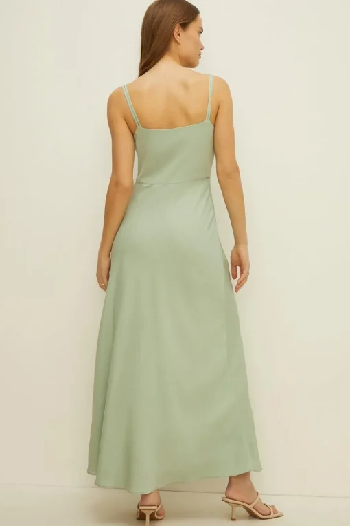 Cowl Double Strap Midi Dress