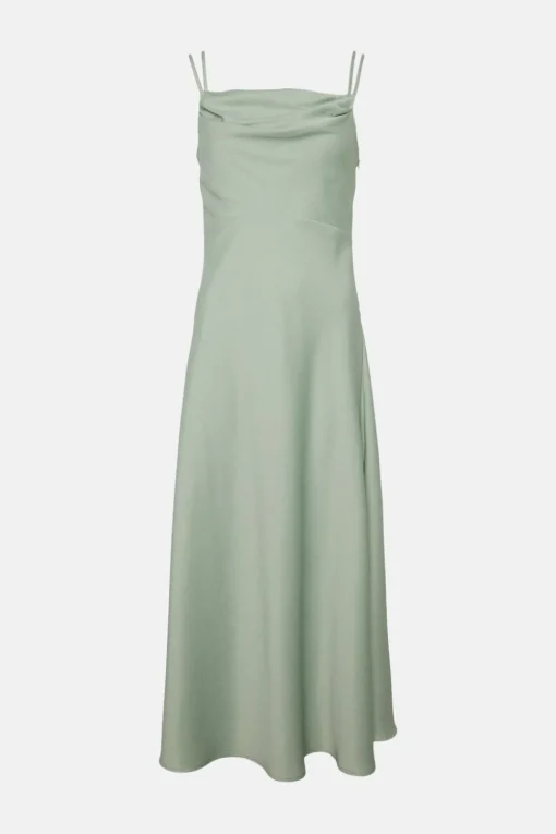 Cowl Double Strap Midi Dress