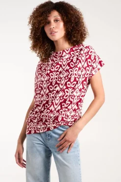 Cowl Neck Deep Hem Top
