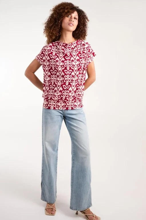 Cowl Neck Deep Hem Top