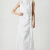 Cowl Neck Slash Neck Bridal Dress