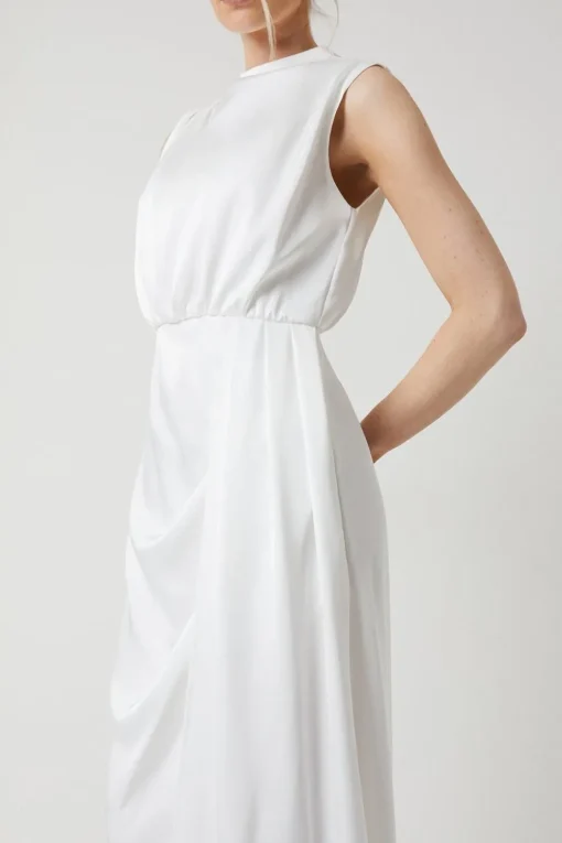 Cowl Neck Slash Neck Bridal Dress