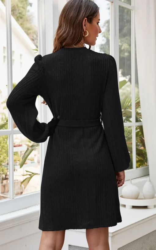 Cozy Soft Long Sleeve Kint Mini Dress