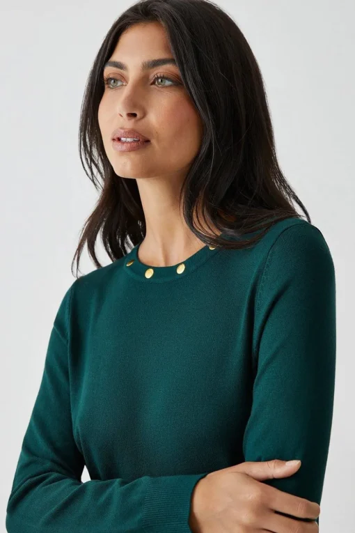 Crew Button Detail Jumper