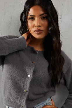Crew Neck Long Sleeve Cardigan