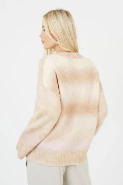 Crew Neck Space Dye Knitted Jumper