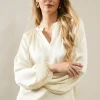 Crinkle Satin Balloon Sleeve Blouse