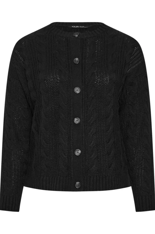 Cropped Cable Knit Cardigan