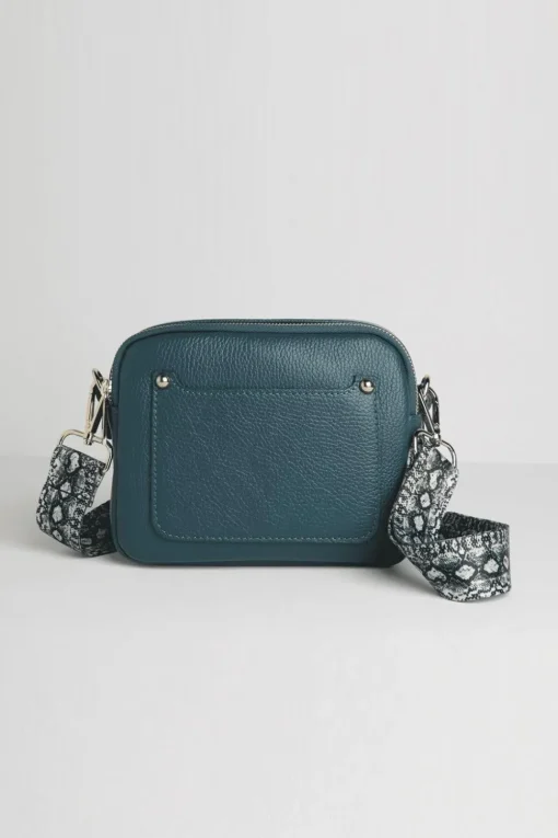 Crossbody Bag With Snake Print Strap