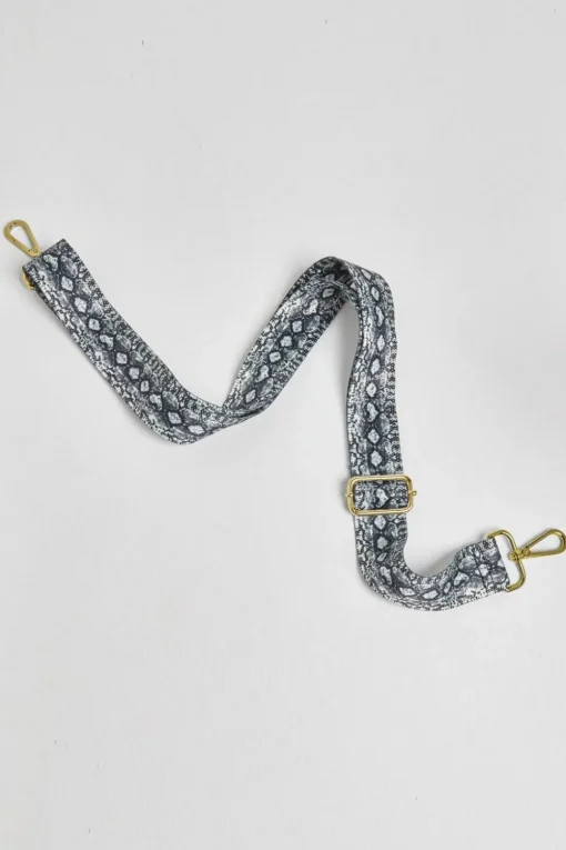 Crossbody Bag With Snake Print Strap