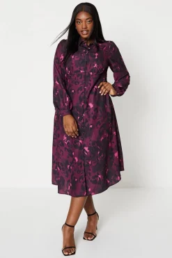 Curve Abstract Shirt Dress