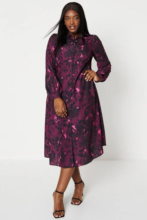 Curve Abstract Shirt Dress