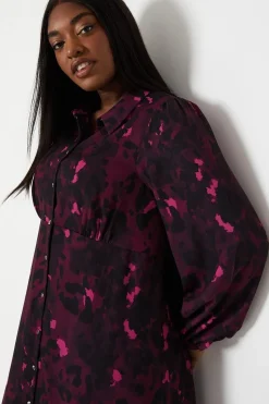 Curve Abstract Shirt Dress