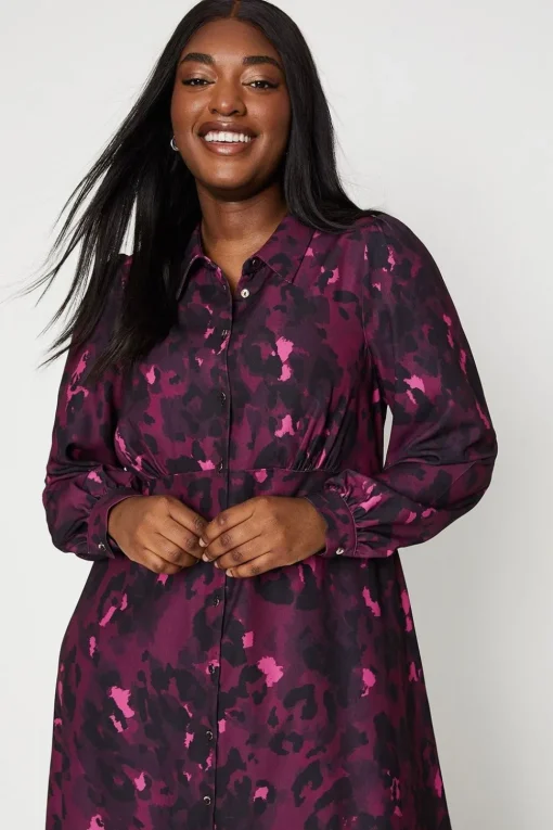 Curve Abstract Shirt Dress